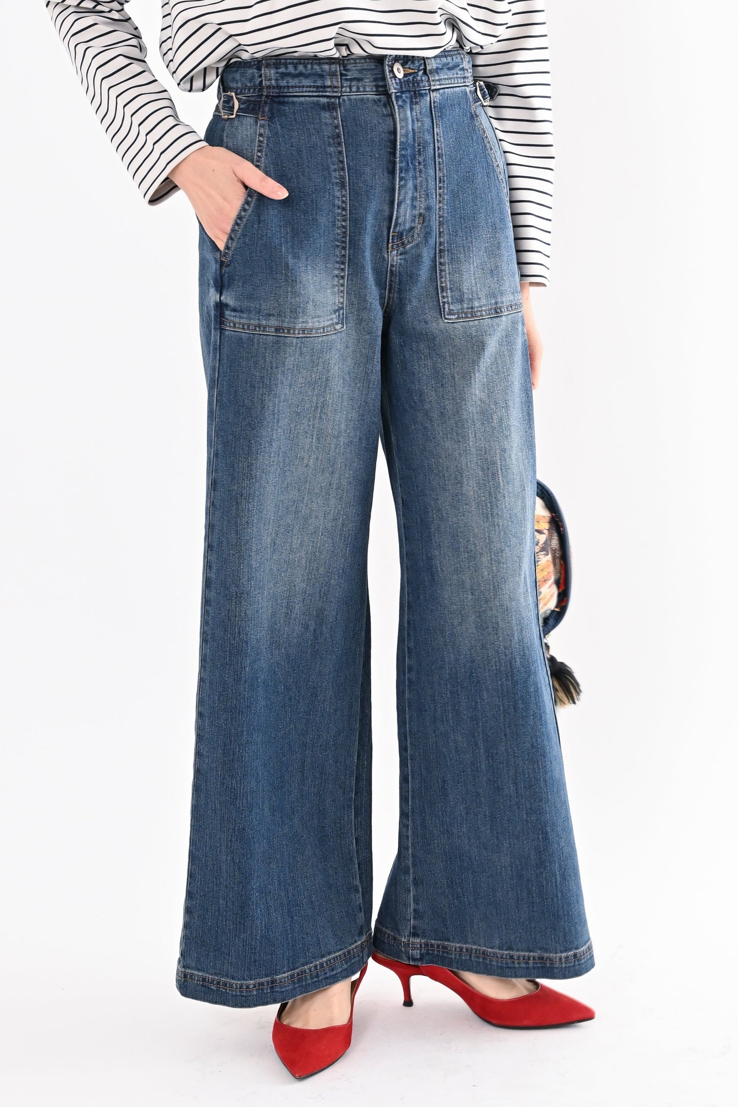 UVカットデニムワイドパンツ