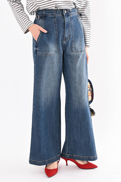 UVカットデニムワイドパンツ