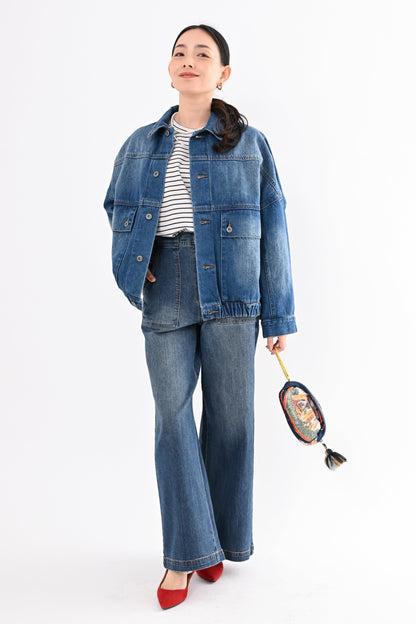 UVカットデニムワイドパンツ