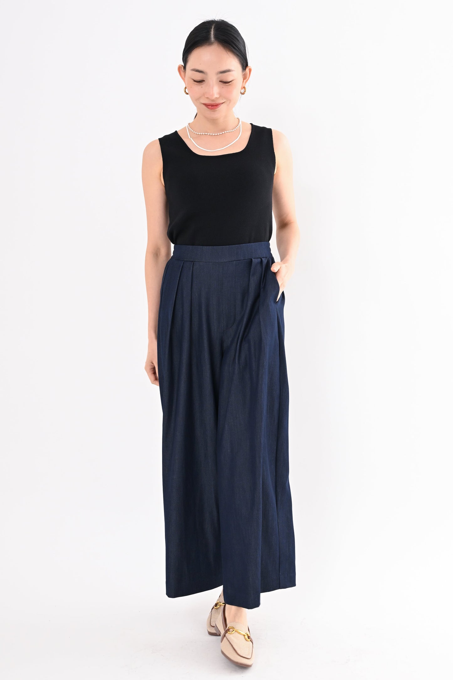 デニムハイウエストパンツ