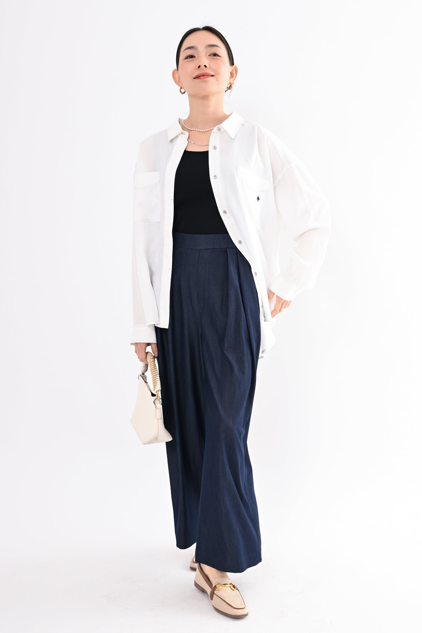 デニムハイウエストパンツ