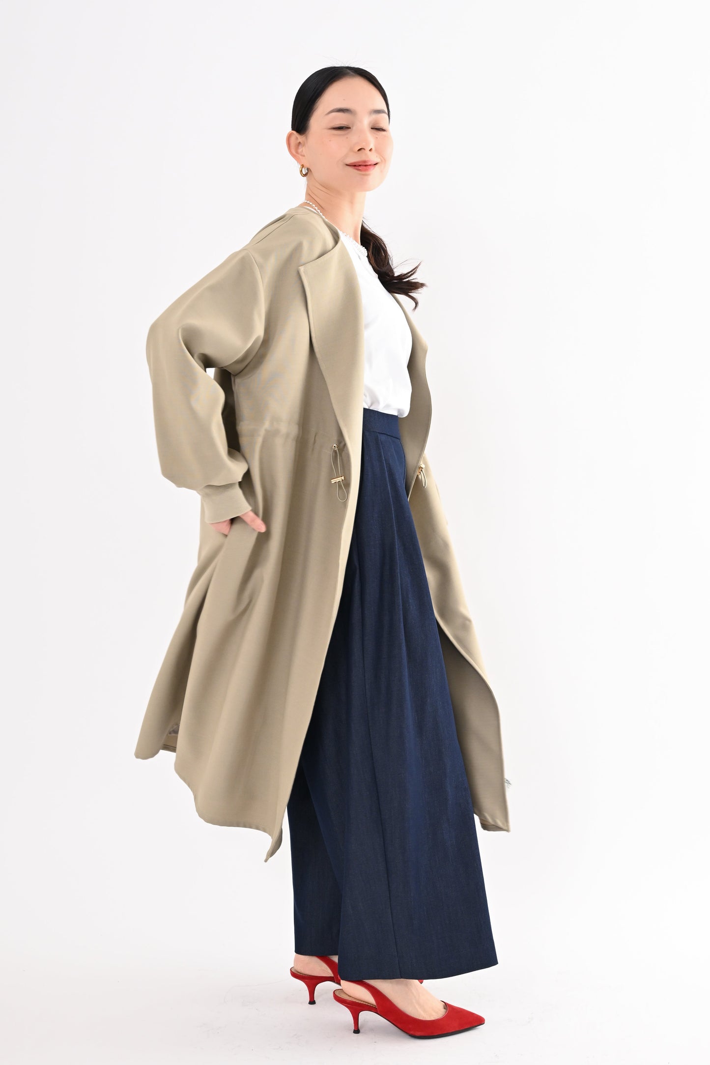 デニムハイウエストパンツ