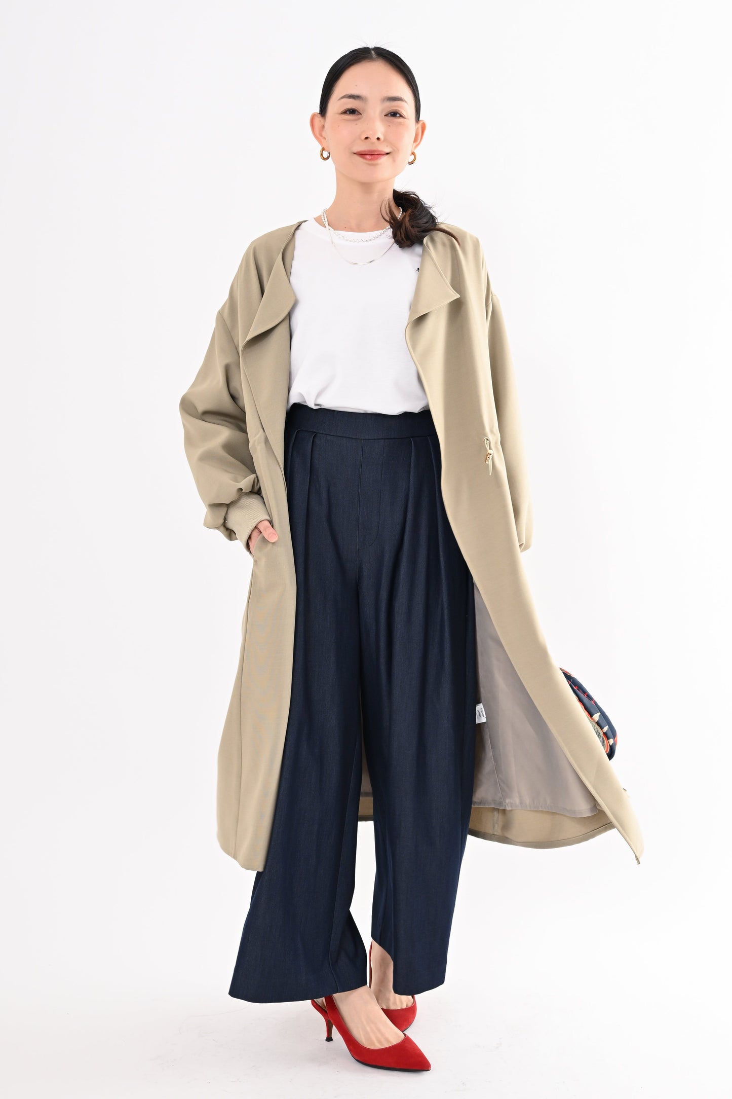 デニムハイウエストパンツ