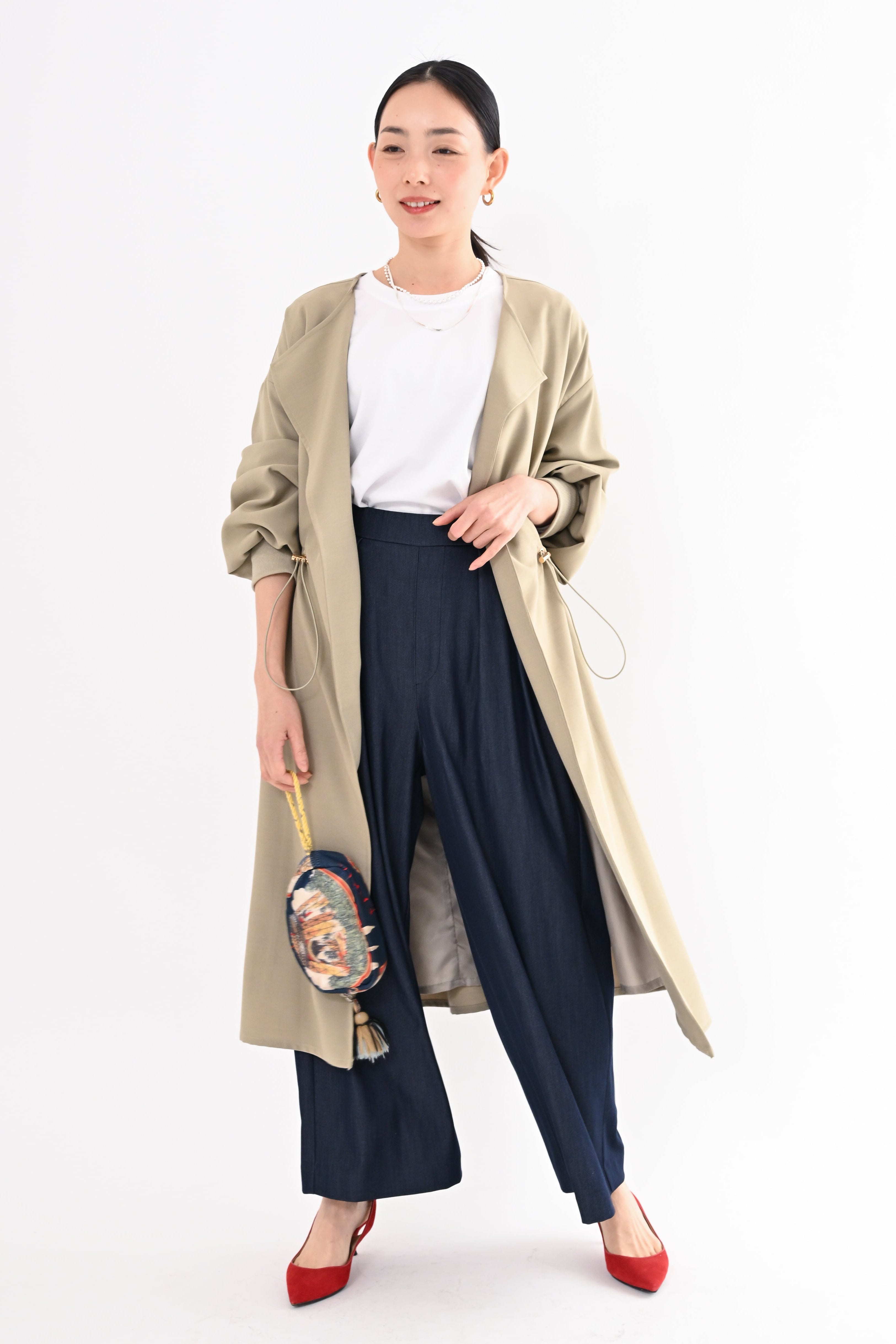 シャーリングギャザーコート｜ライトアウター｜good mood madam