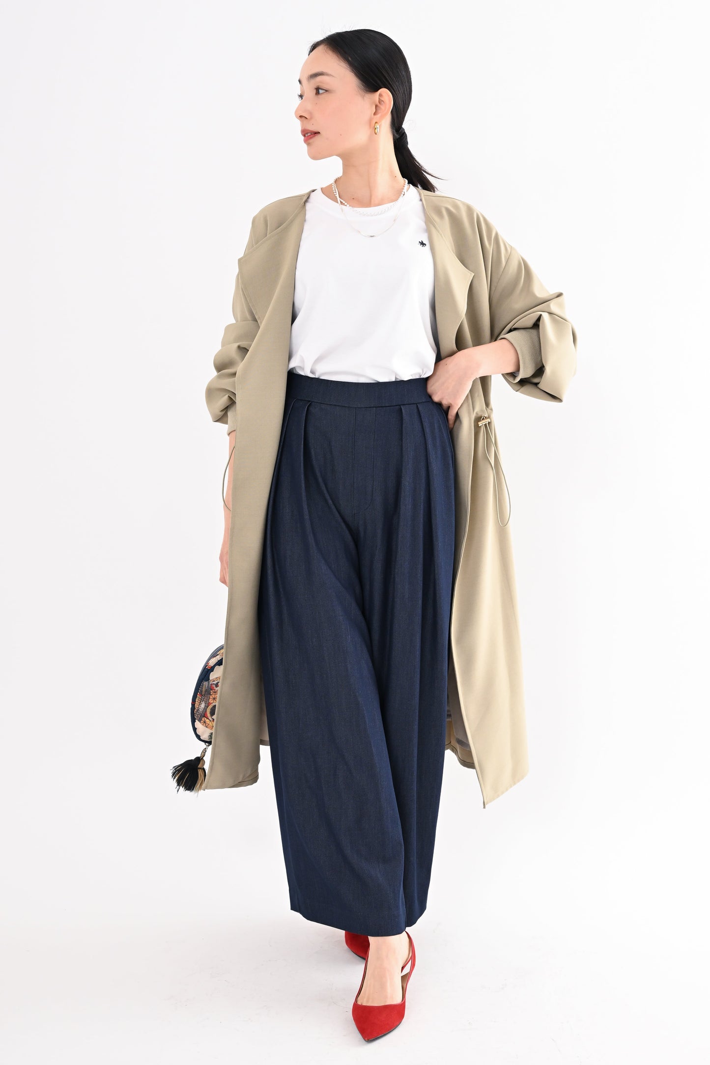 デニムハイウエストパンツ