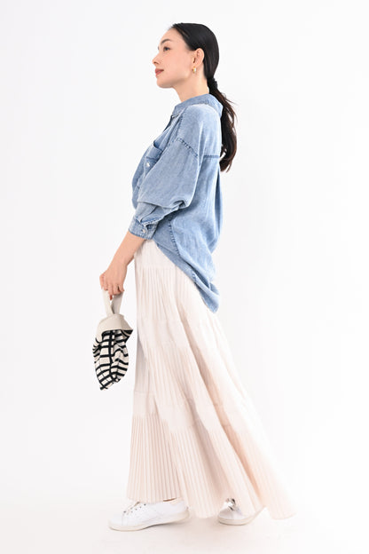 プリーツティアードスカート