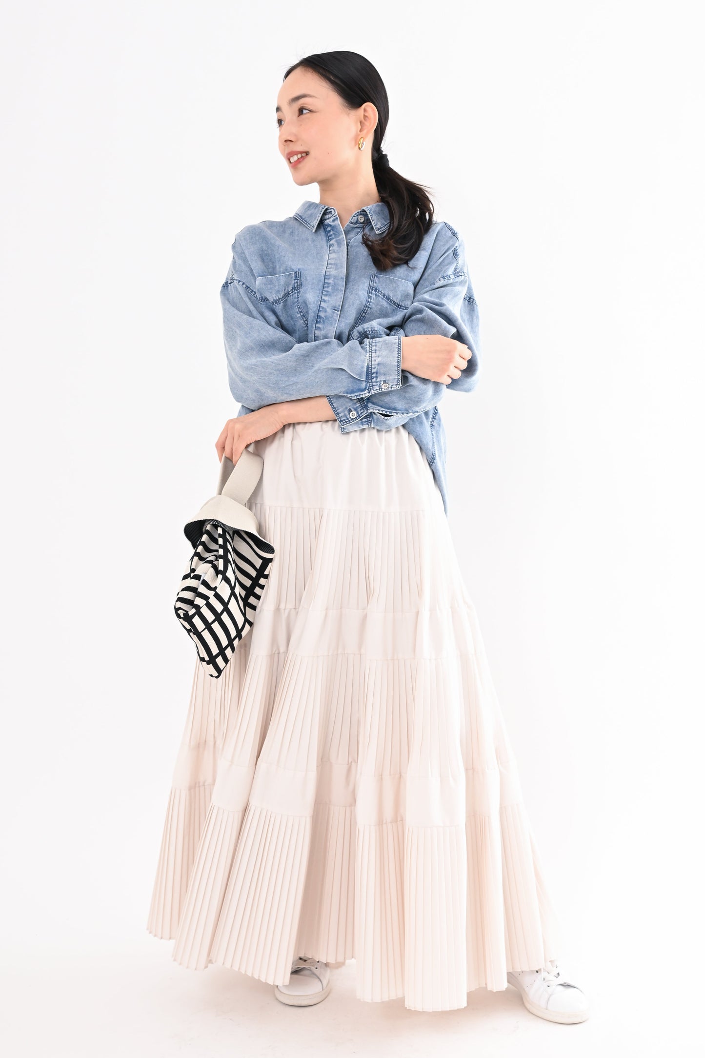 プリーツティアードスカート