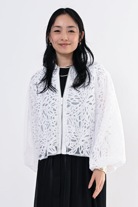 レイヤードレースブルゾン