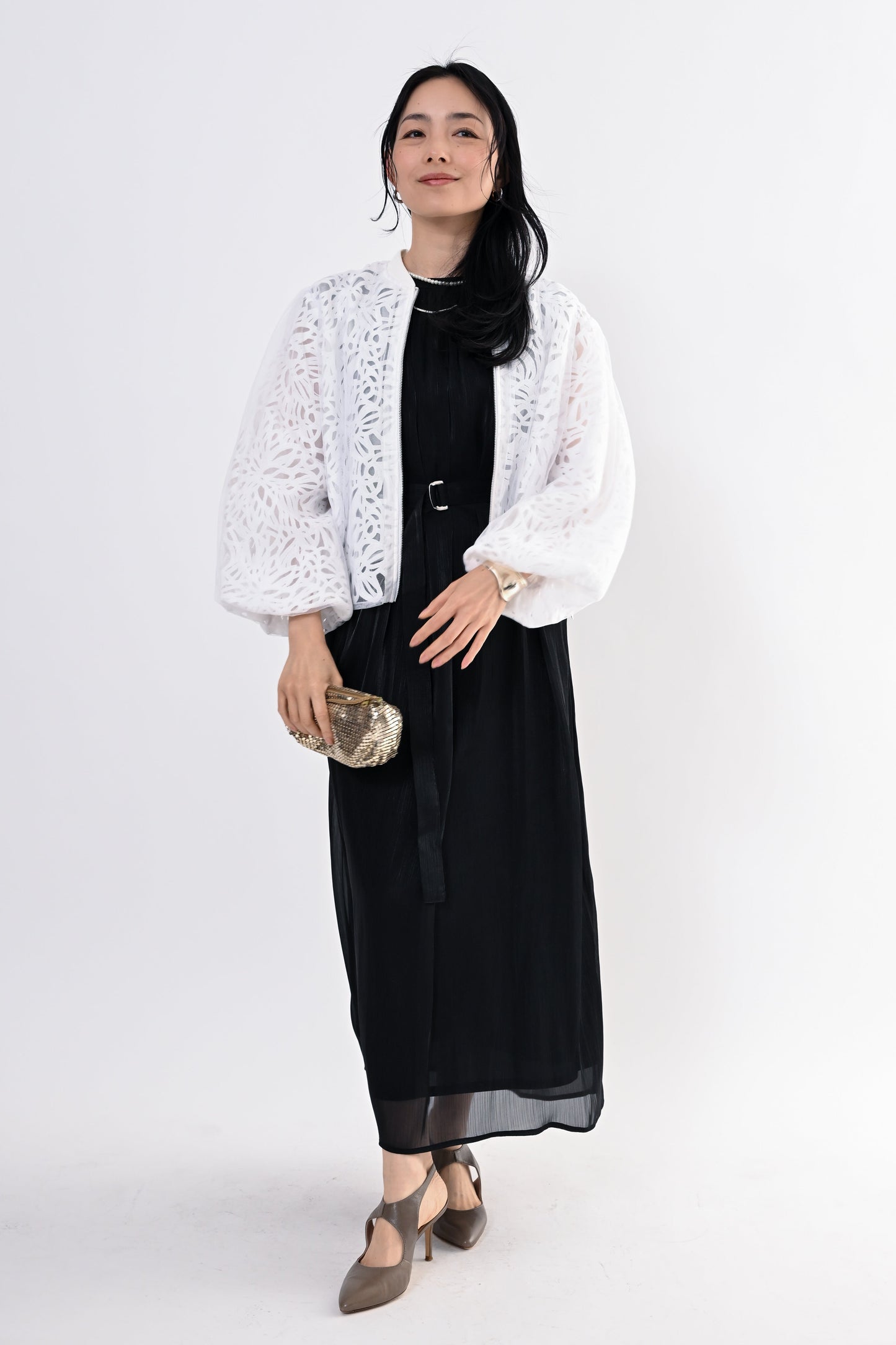 〈40%OFF〉レイヤードレースブルゾン