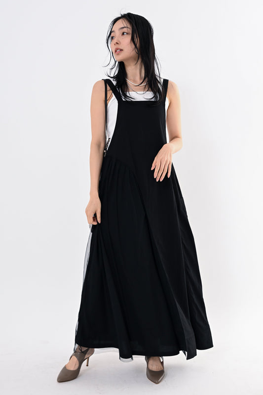 〈ご試着キャンペーン対象品〉チュールコンビジャンパースカート