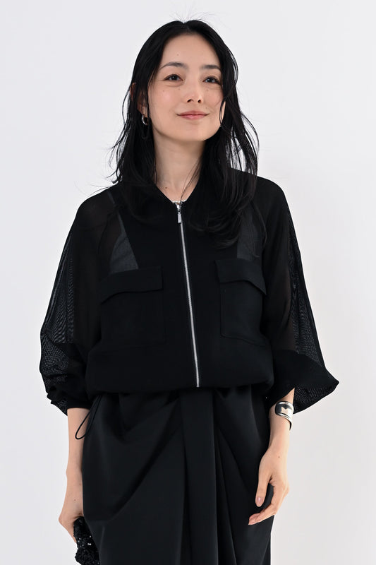 メッシュジップブルゾン