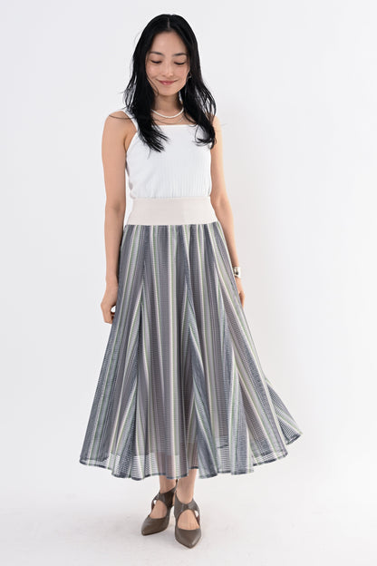 ストライプメッシュスカート