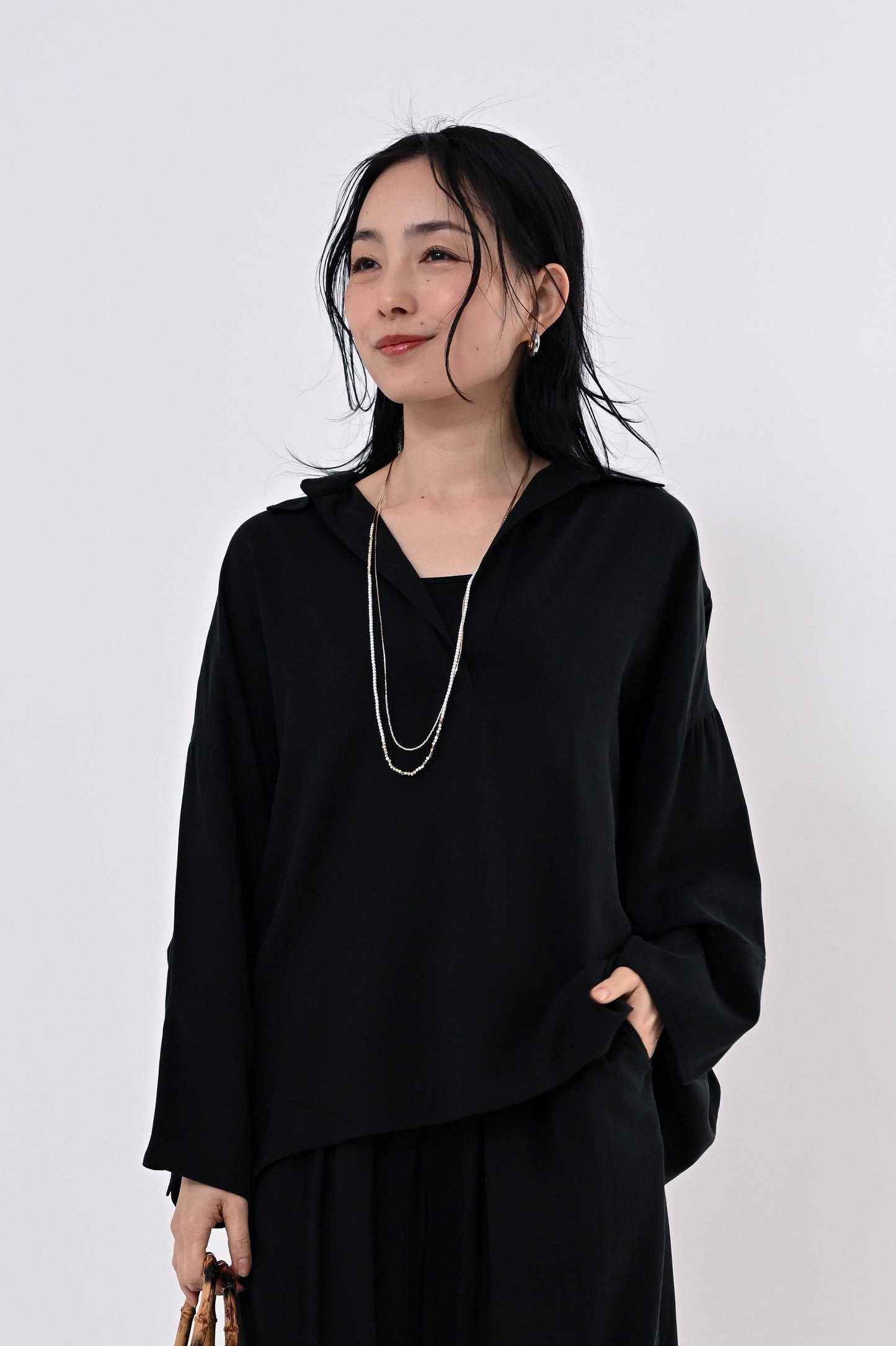 テンセルツイルスキッパーシャツ