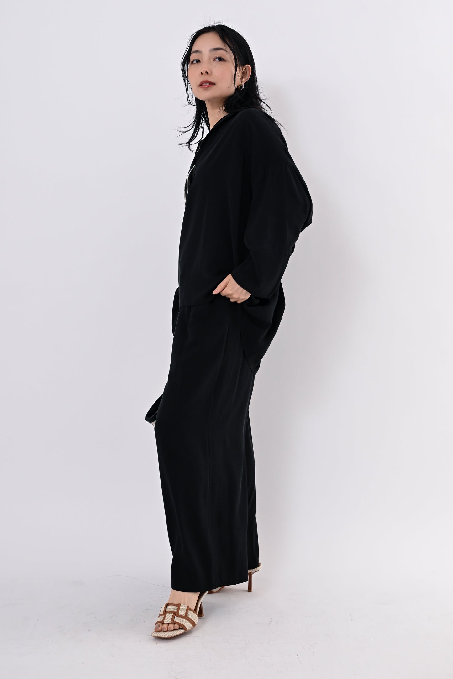 テンセルツイルワイドパンツ