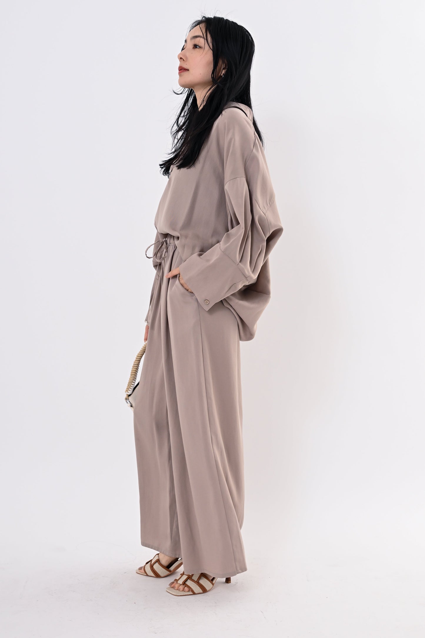 テンセルツイルワイドパンツ