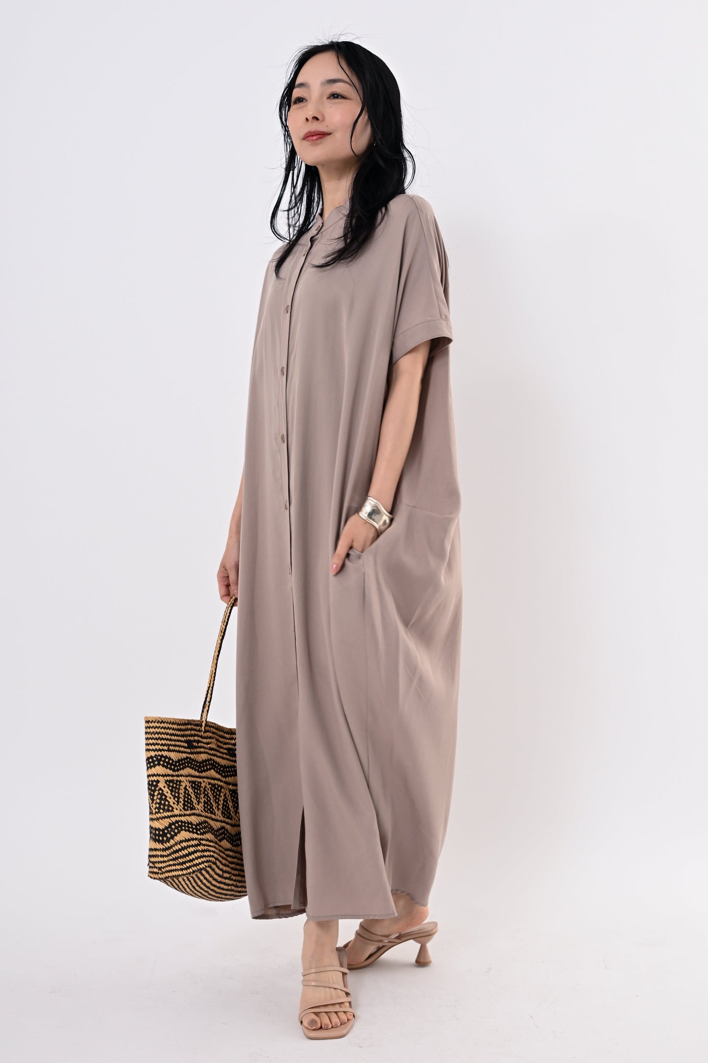 テンセルツイルシャツワンピース