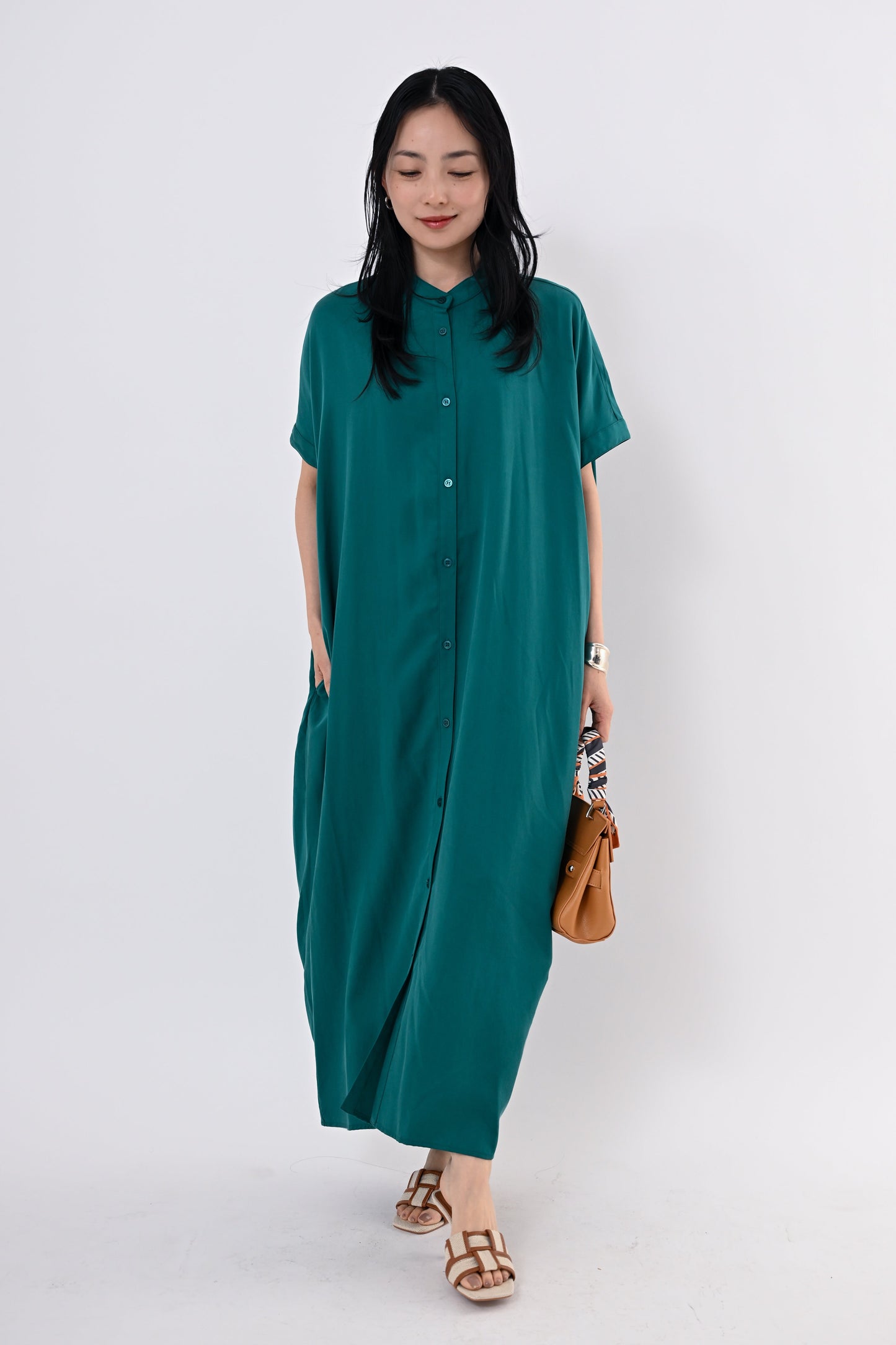 テンセルツイルシャツワンピース