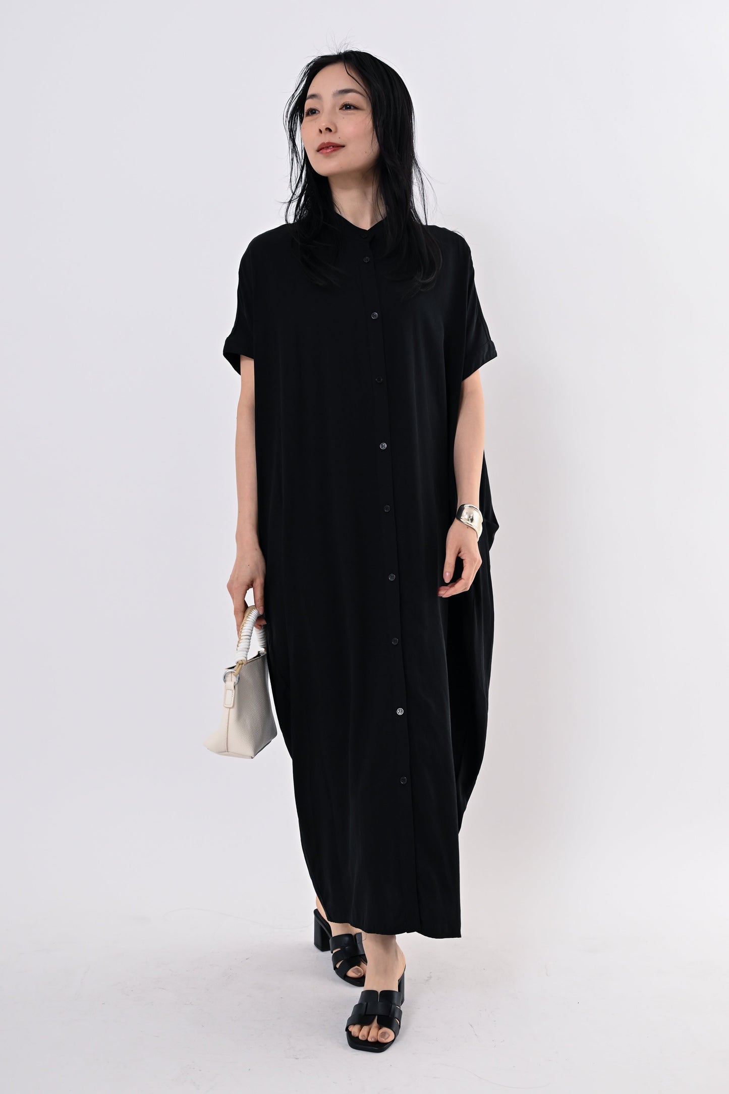 テンセルツイルシャツワンピース