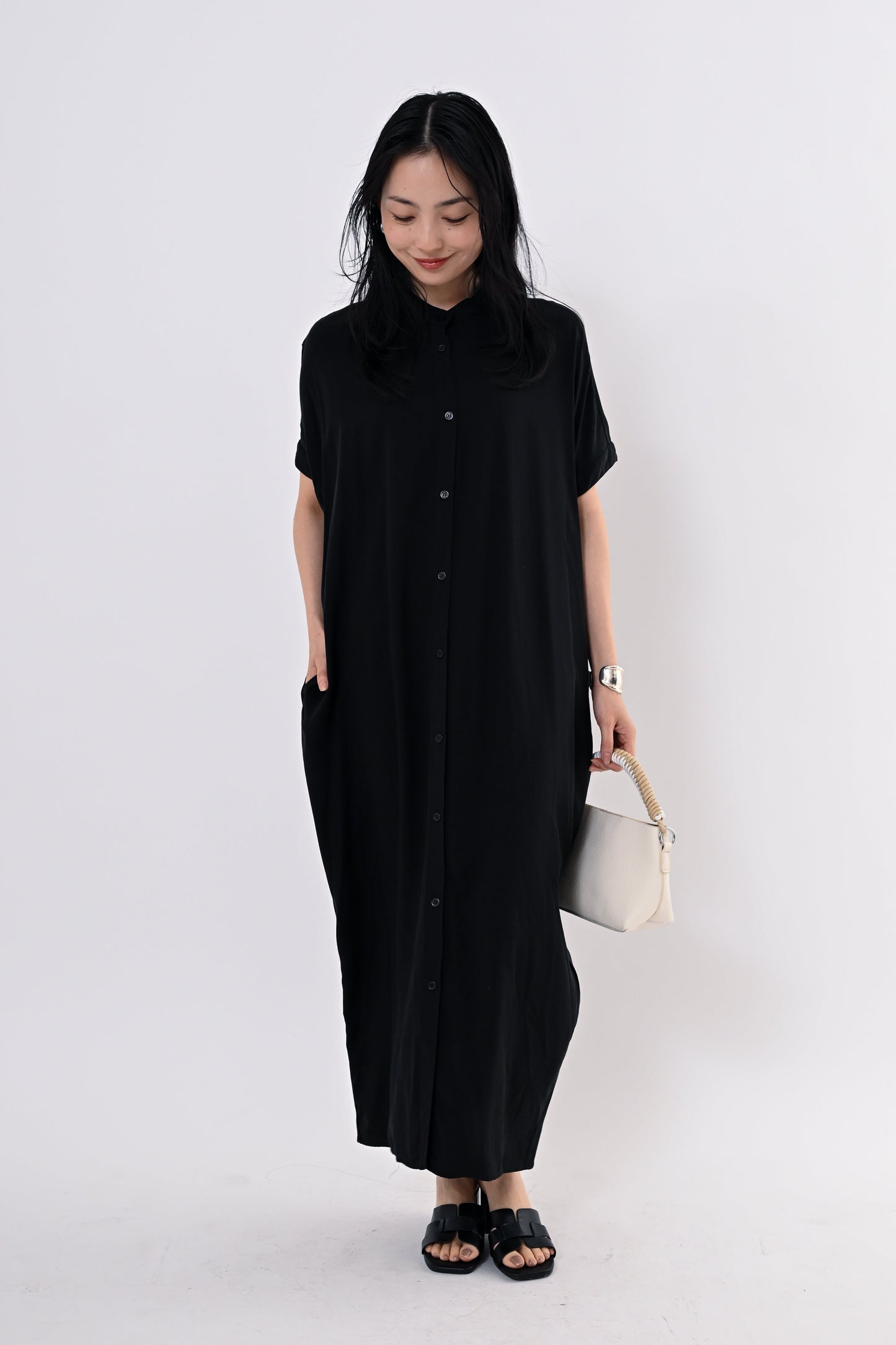 テンセルツイルシャツワンピース