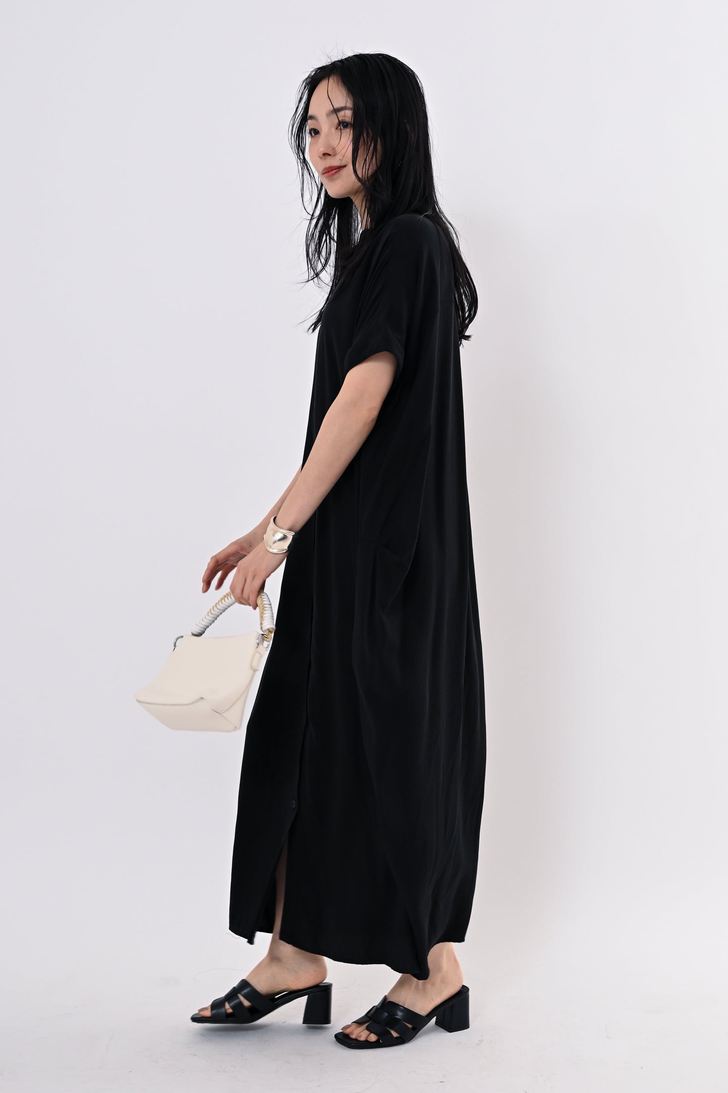 テンセルツイルシャツワンピース