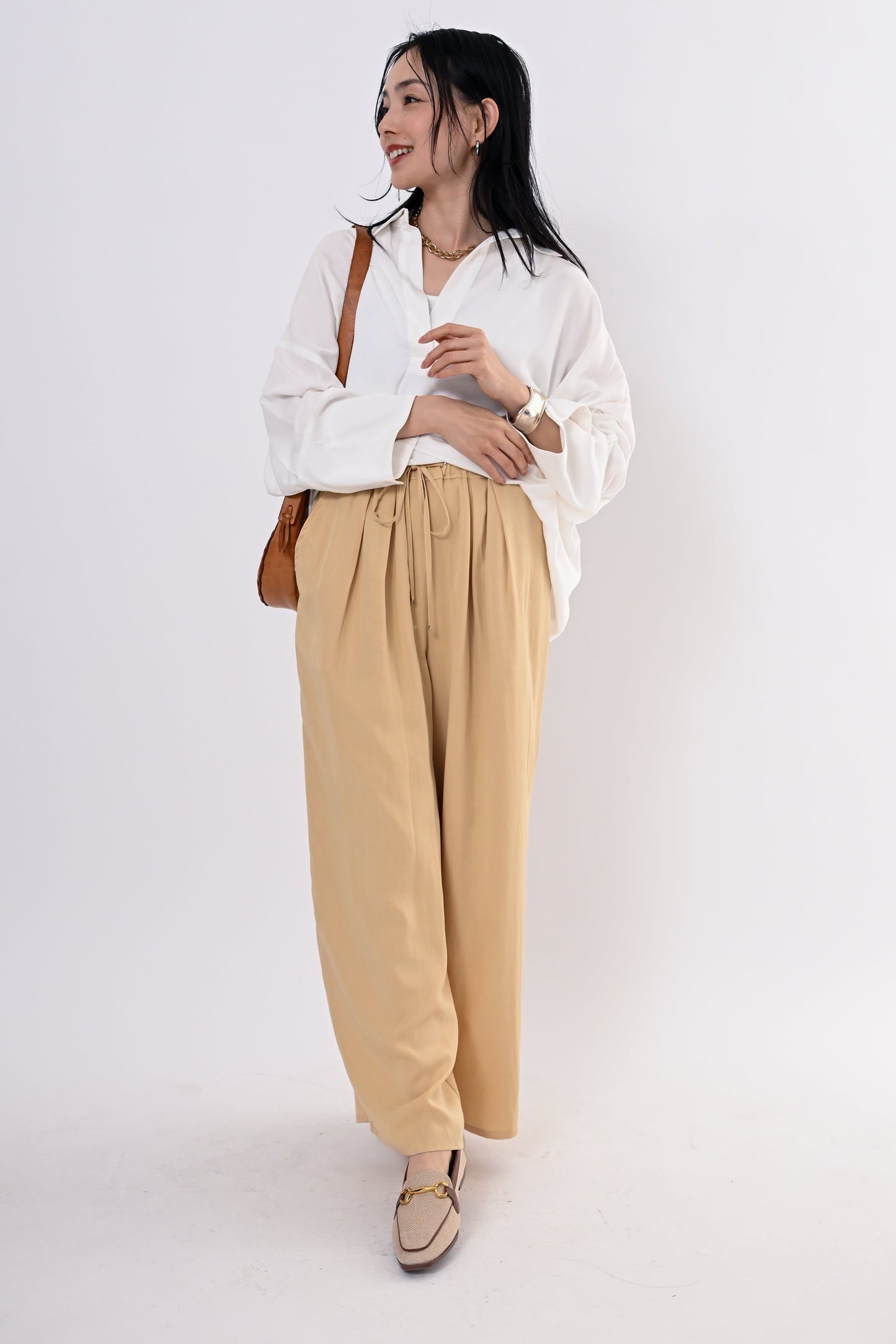 テンセルツイルワイドパンツ