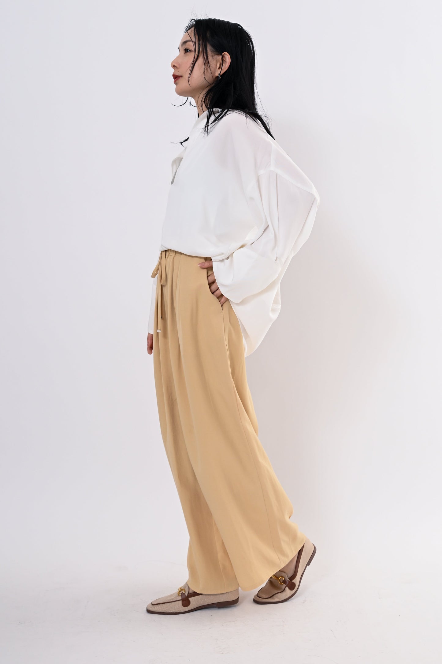 テンセルツイルワイドパンツ