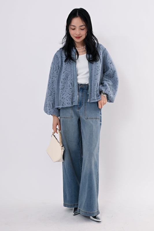 レイヤードレースブルゾン