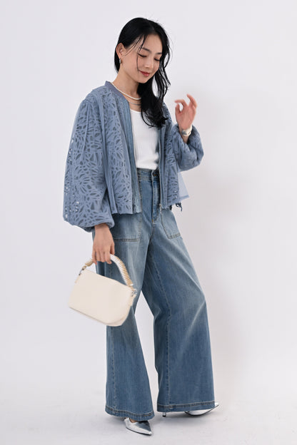 〈40%OFF〉レイヤードレースブルゾン