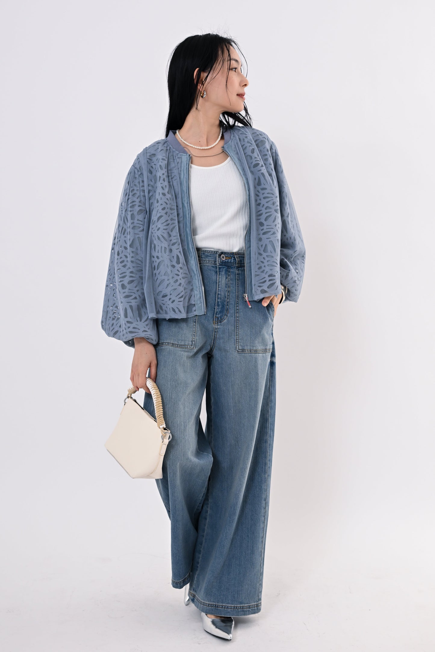 〈40%OFF〉レイヤードレースブルゾン