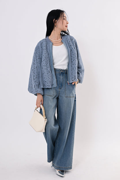 〈40%OFF〉レイヤードレースブルゾン