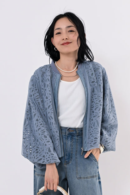 〈40%OFF〉レイヤードレースブルゾン