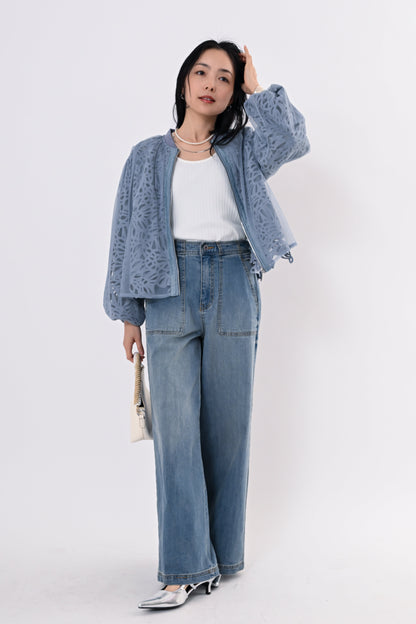 〈40%OFF〉レイヤードレースブルゾン