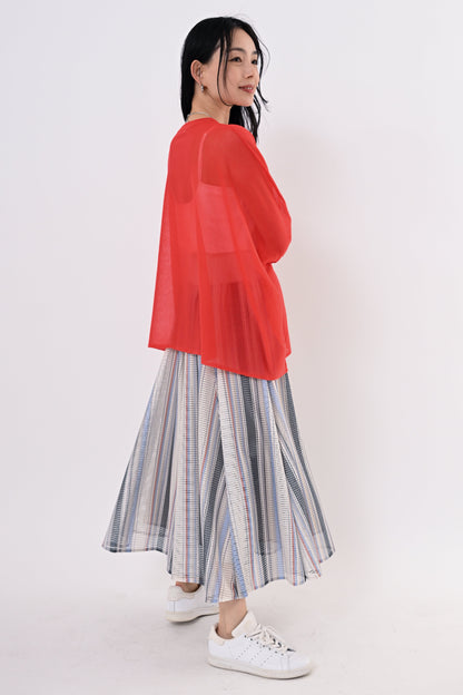 ストライプメッシュスカート