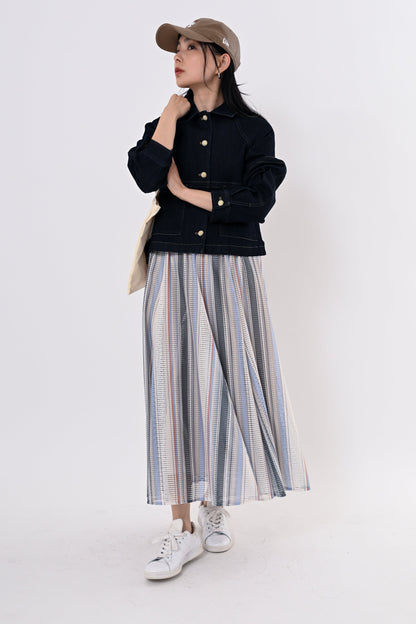 ストライプメッシュスカート