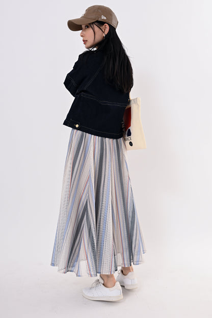 ストライプメッシュスカート