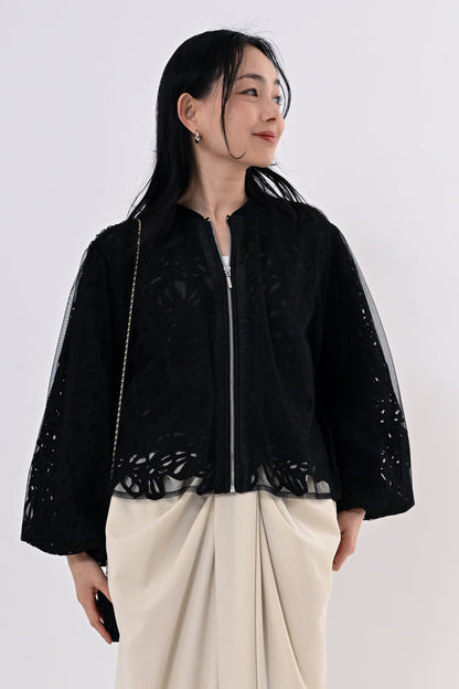 〈40%OFF〉レイヤードレースブルゾン