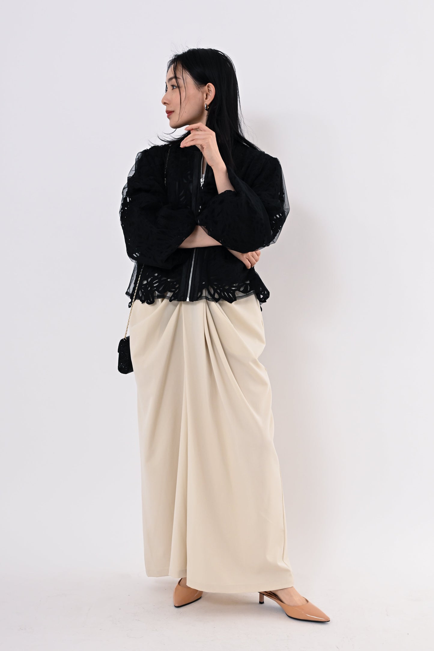 〈40%OFF〉レイヤードレースブルゾン