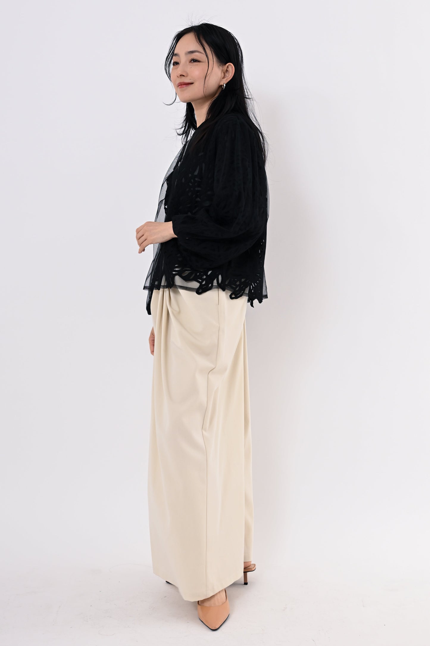 〈40%OFF〉レイヤードレースブルゾン