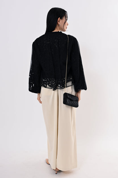 〈40%OFF〉レイヤードレースブルゾン
