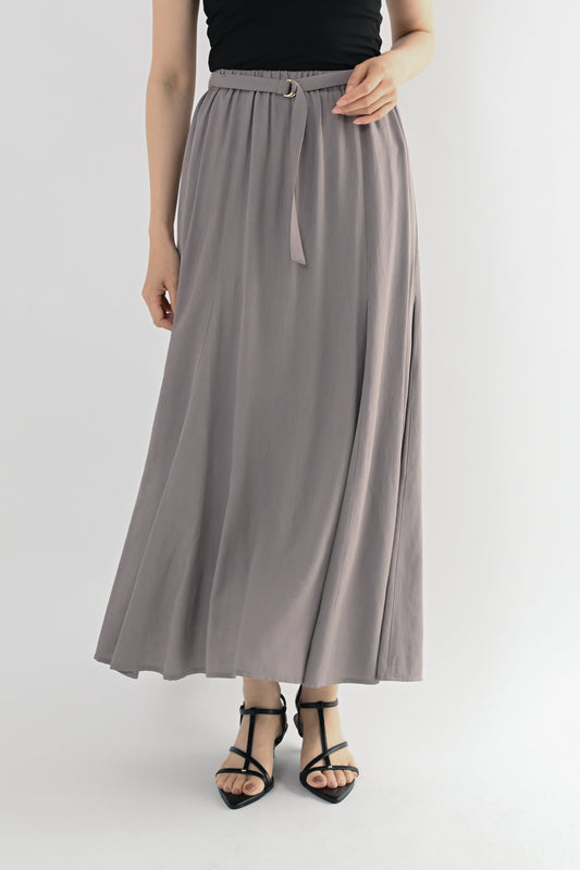 麻調フレアスカート