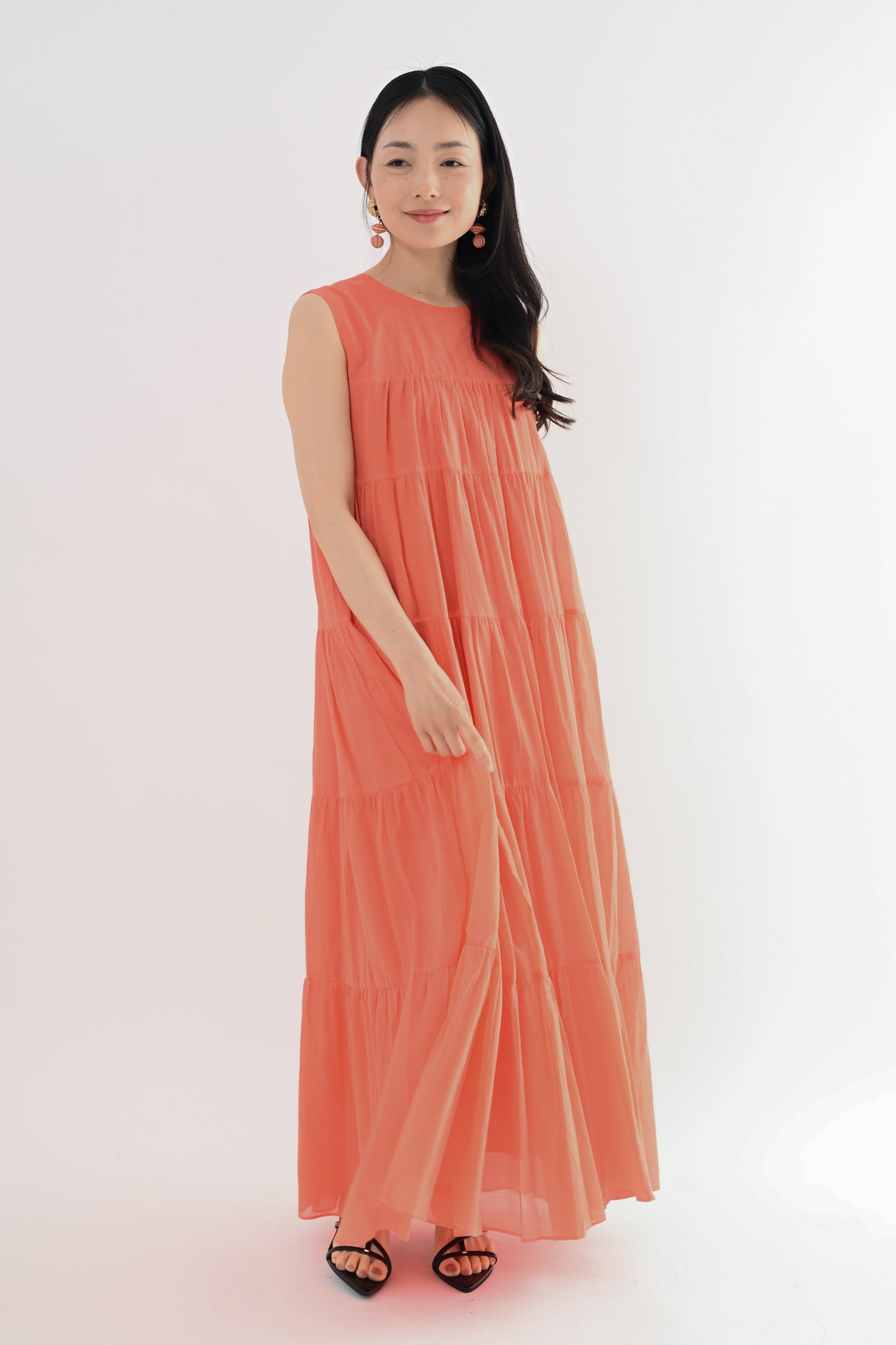 コットンティアードワンピース