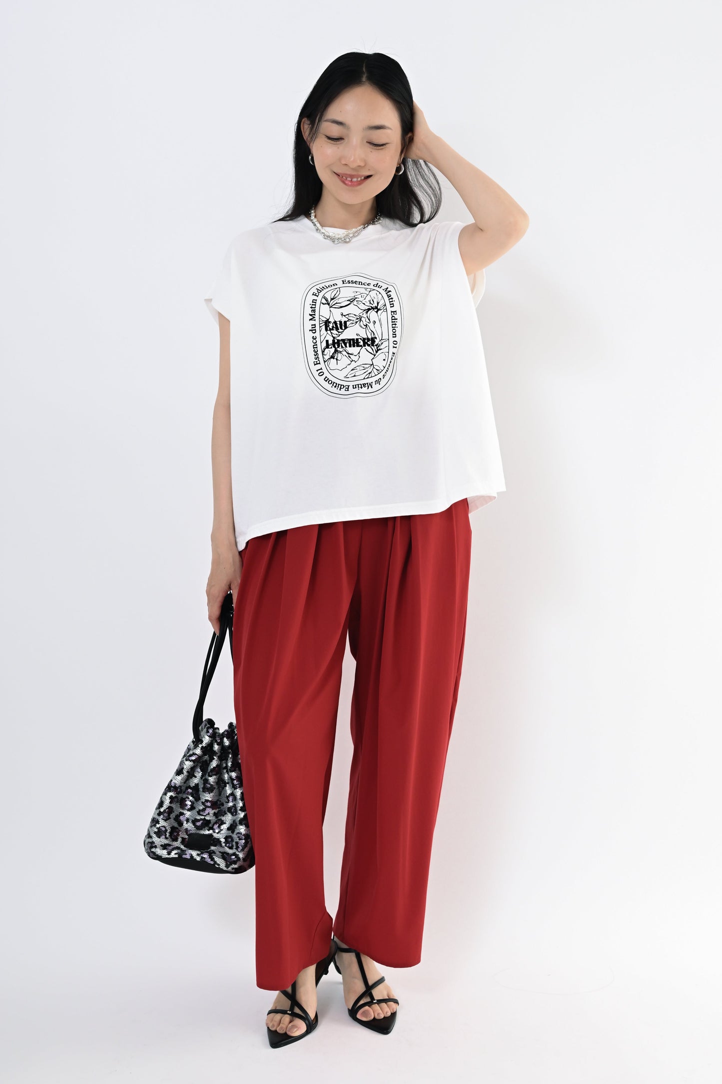 フロッキープリントTシャツ