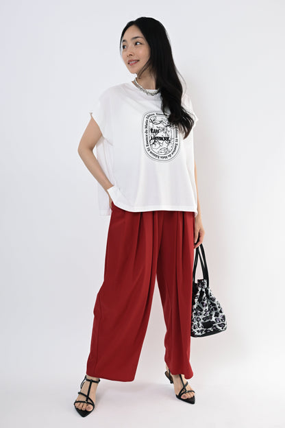 フロッキープリントTシャツ