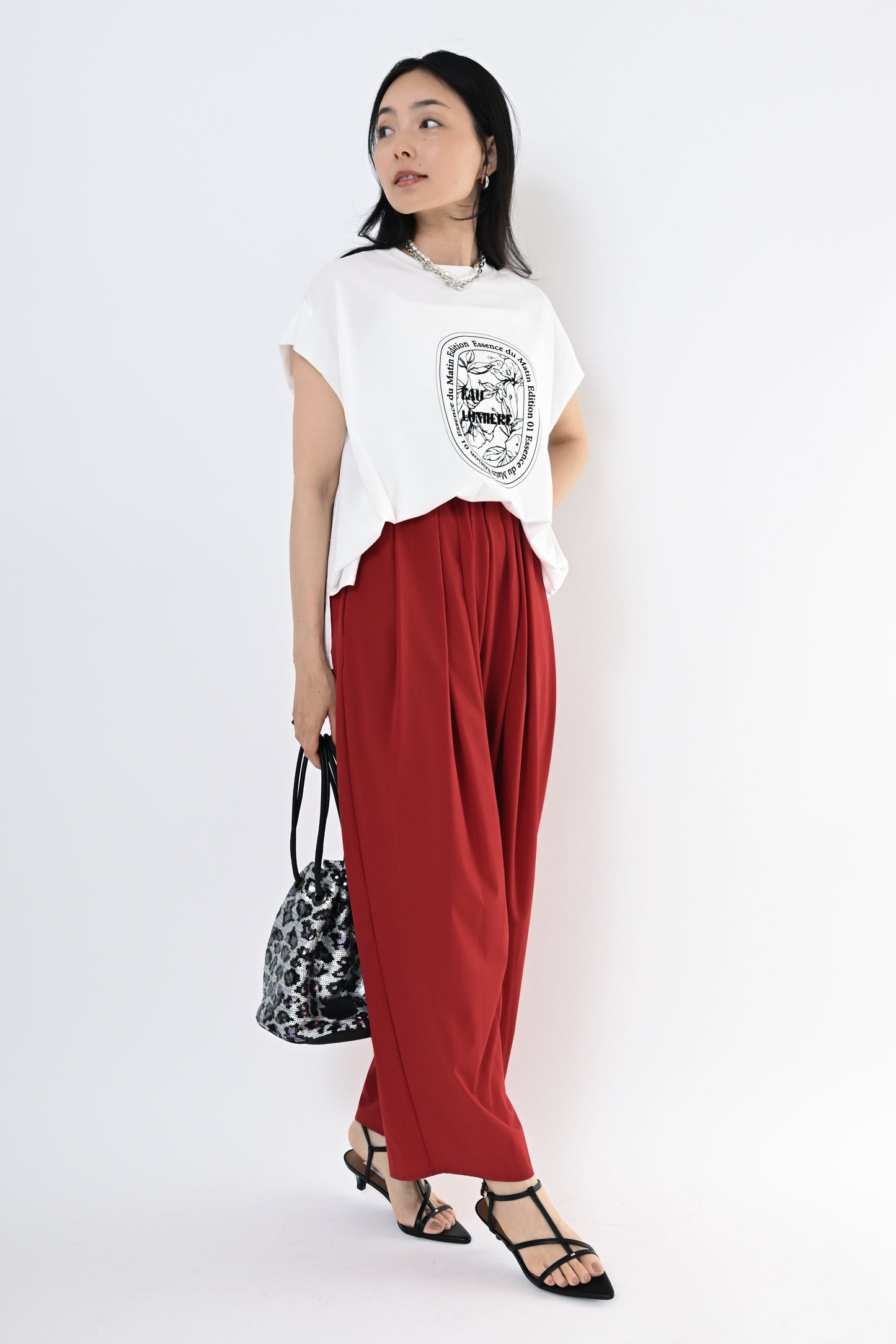 フロッキープリントTシャツ