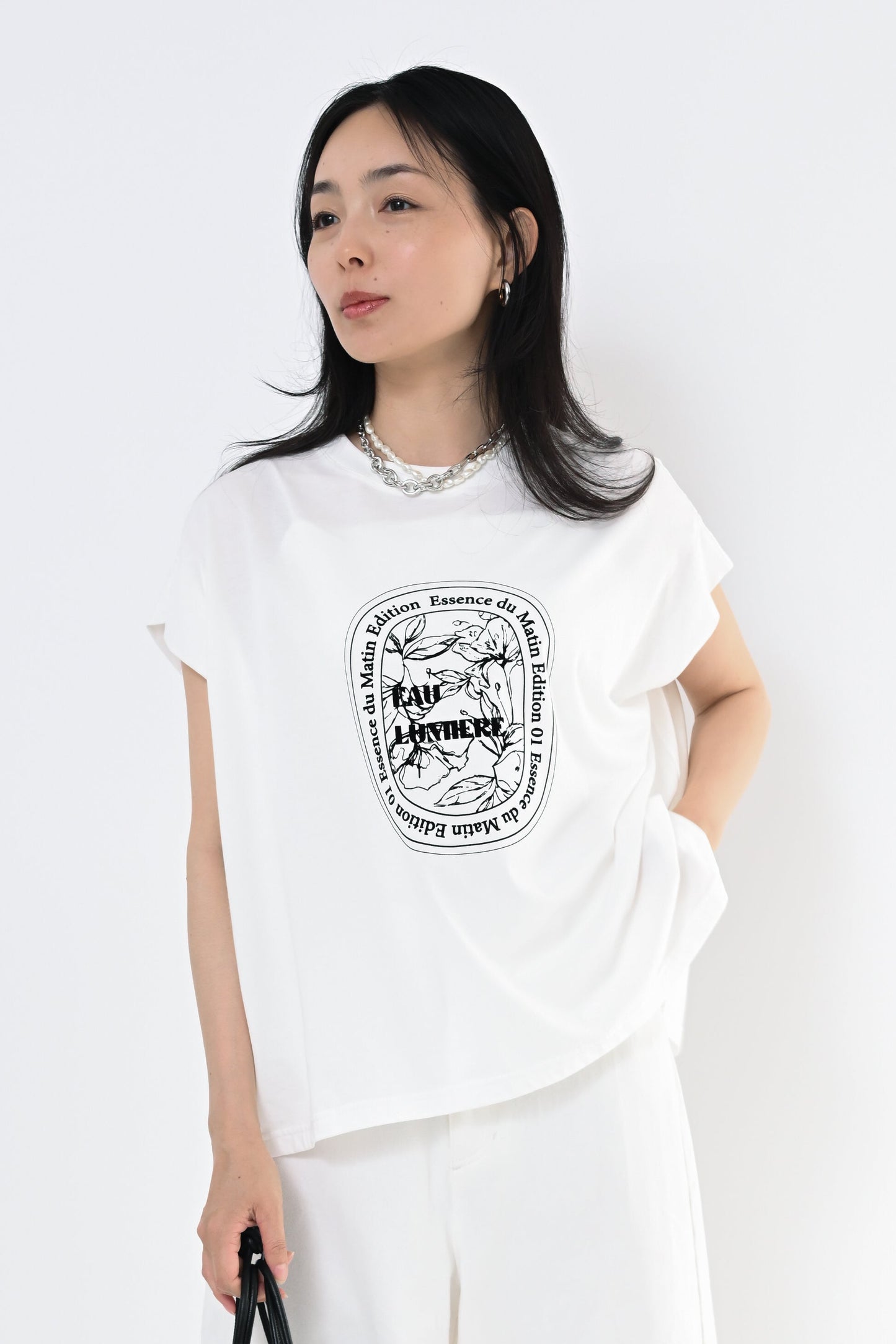 フロッキープリントTシャツ