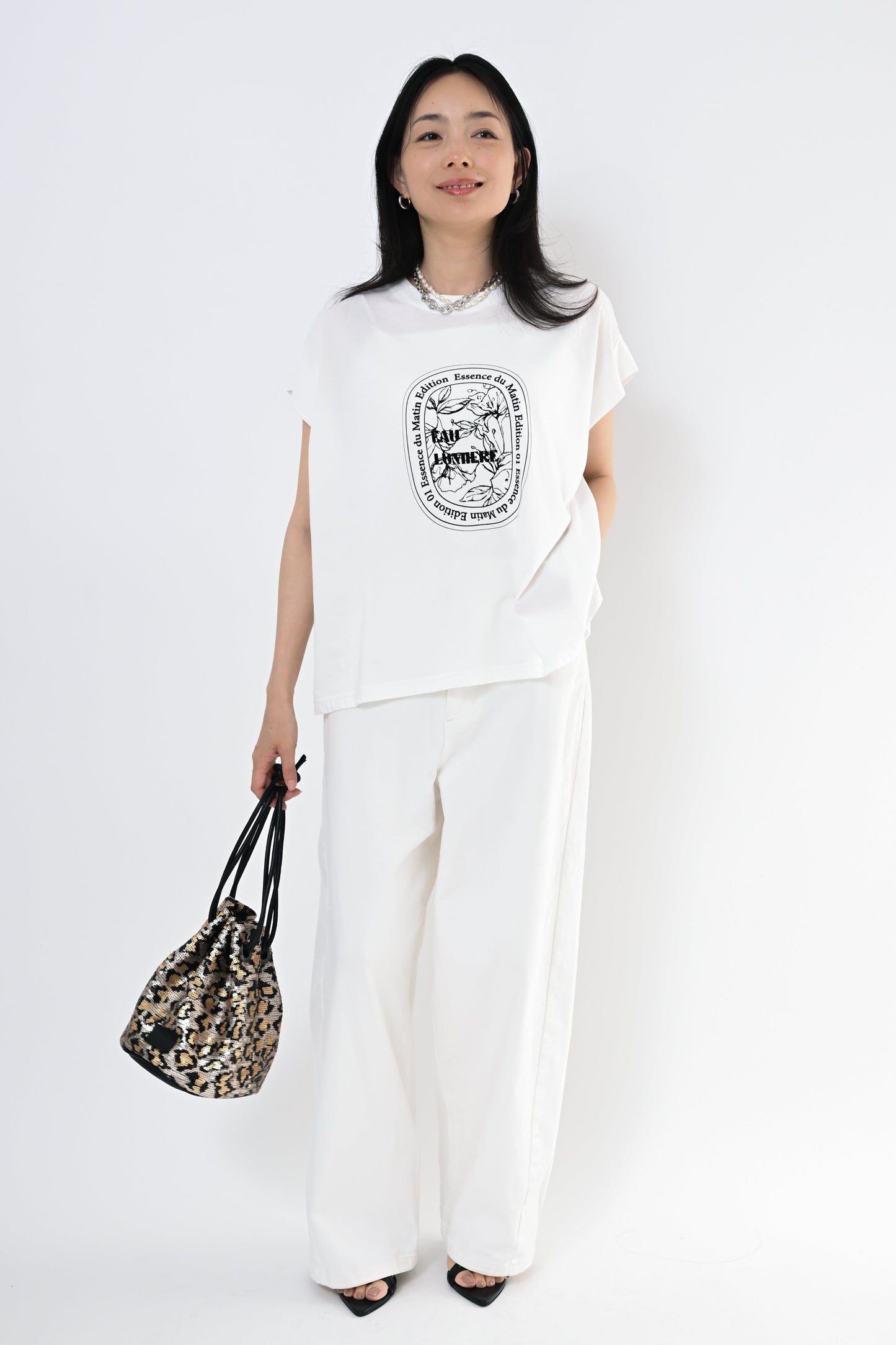 フロッキープリントTシャツ