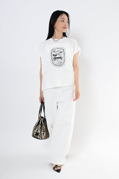 フロッキープリントTシャツ