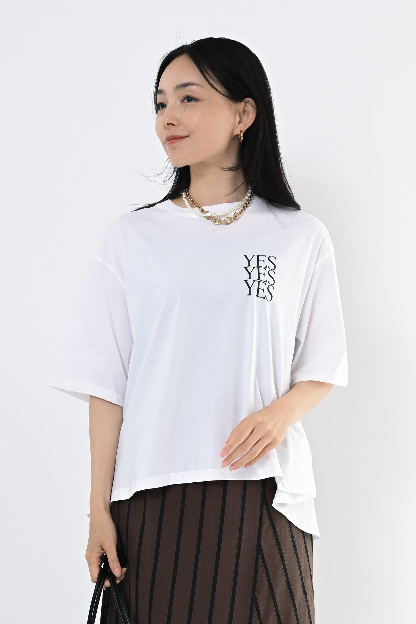 バックフレアプリントTシャツ