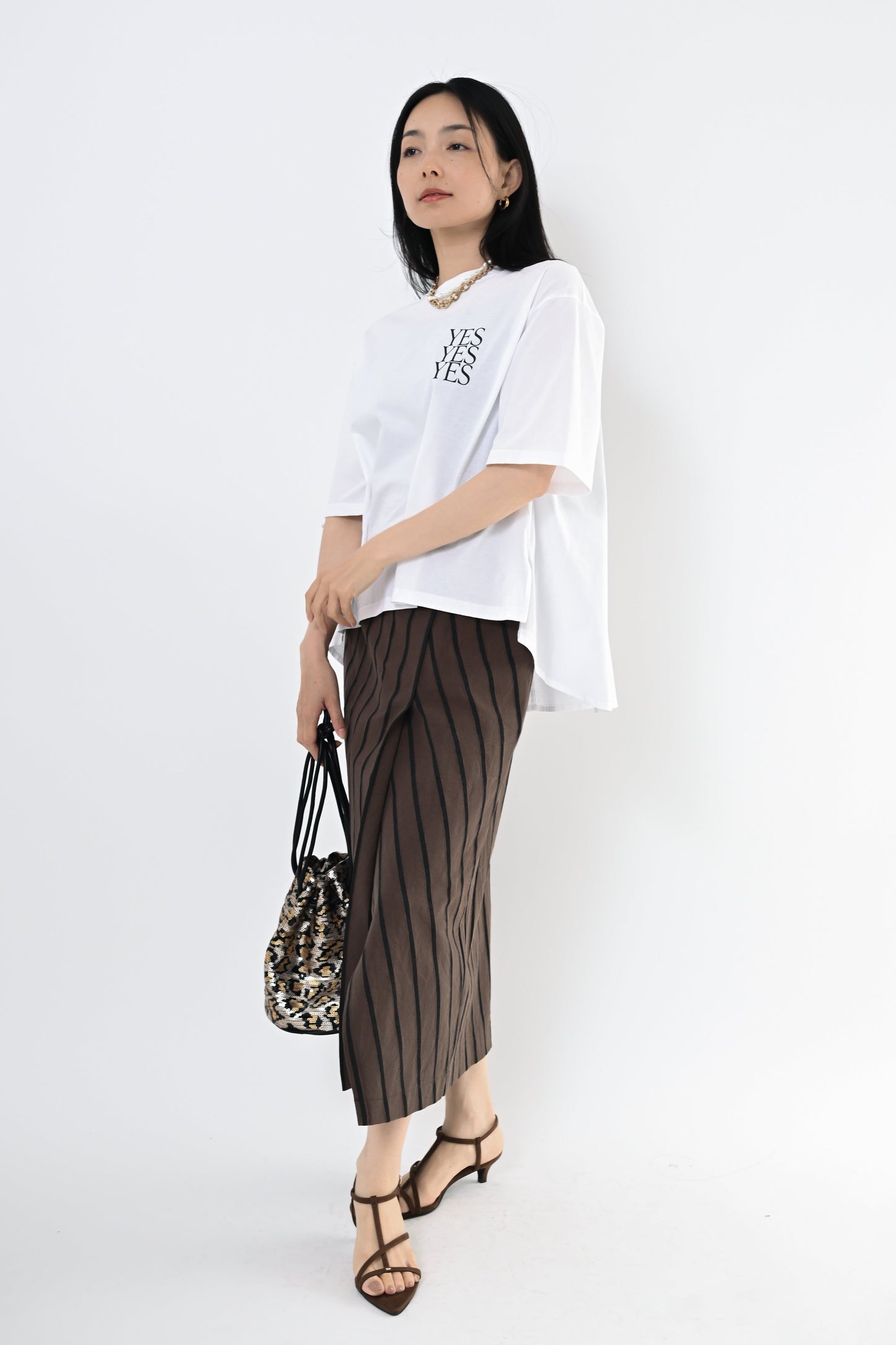 バックフレアプリントTシャツ