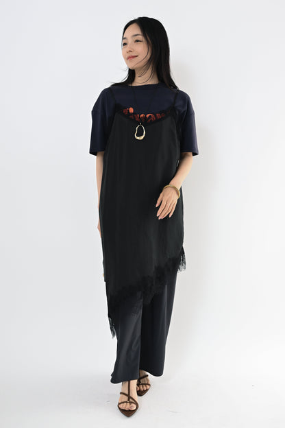 [再入荷]レースアシメヘムキャミソール